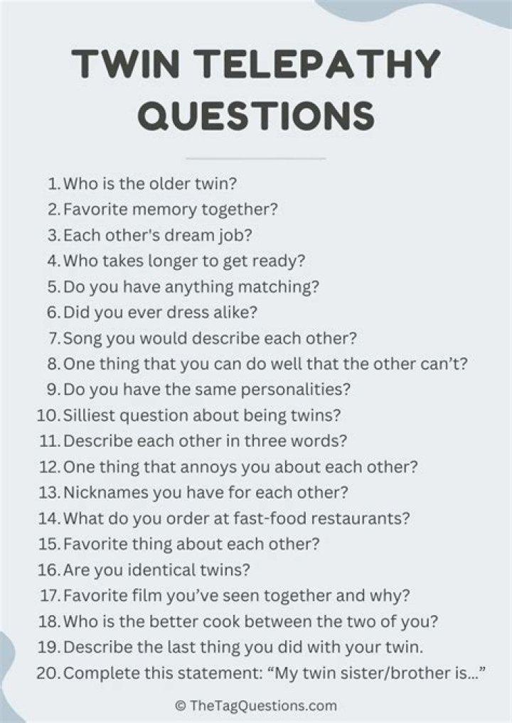 What are good twin telepathy questions? – Celebrity.fm – #1 Official Stars, Business & People Network, Wiki, Success story, Biography & Quotes