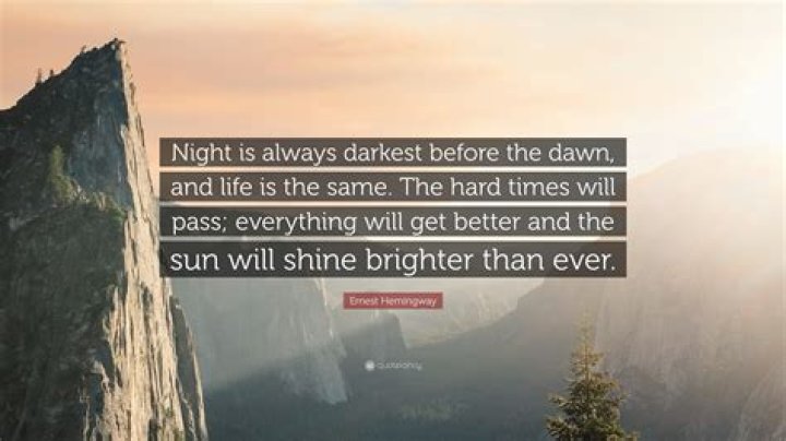 What does it’s always darkest before the dawn mean?